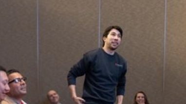 Presenting from the floor, among the audience